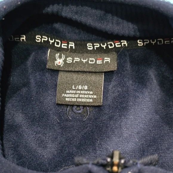 Spyder Men's Navy Zip-Up Velour Sweater - Picture 2 of 2